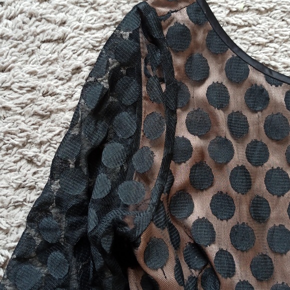 NWT Eliza J Black Polka Dot Long Sleeve Dress - Picture 2 of 9